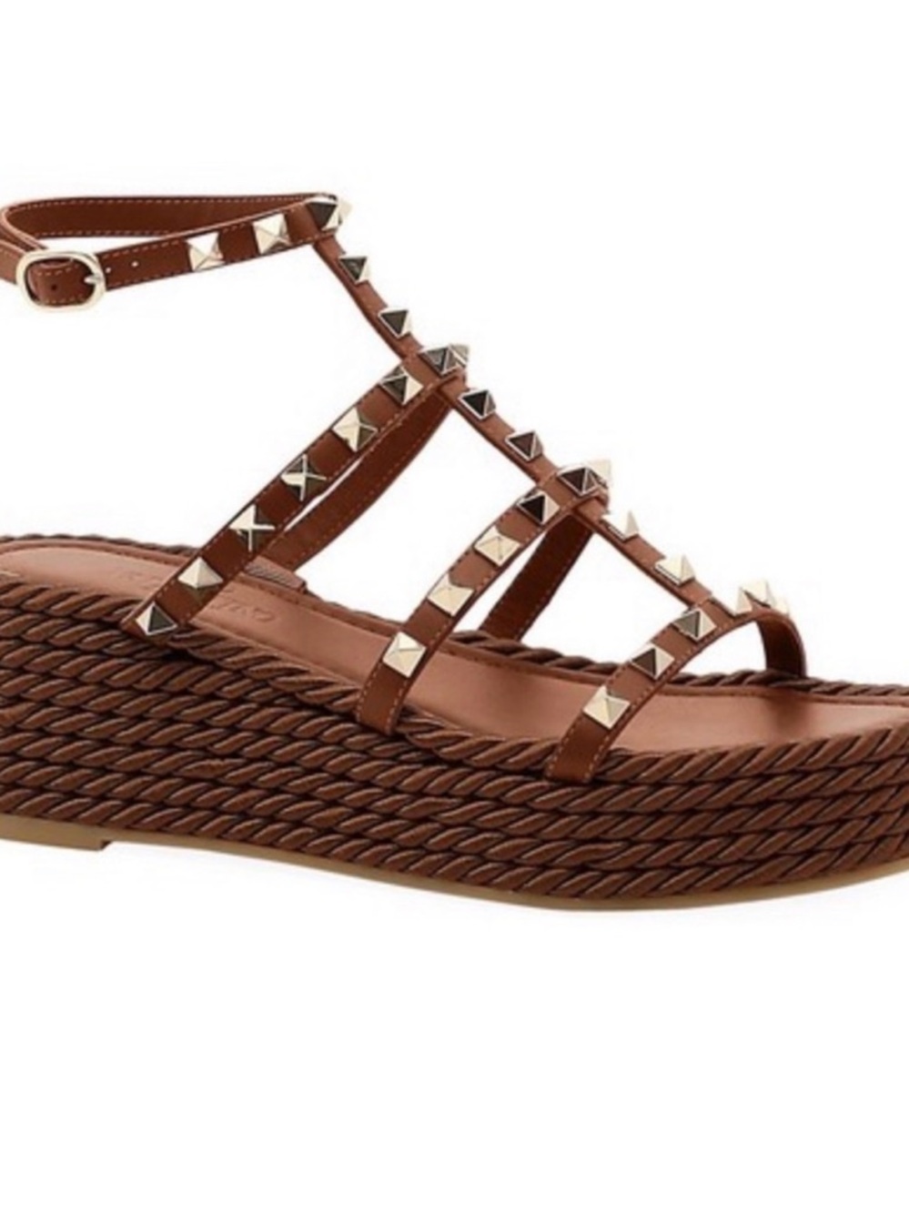 Valentino Brown rock stud Platform Sandals - Women New